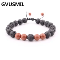 hot sell products wholesale lava stone beads natural stone bracelet men jewelry stretch yoga bracelet