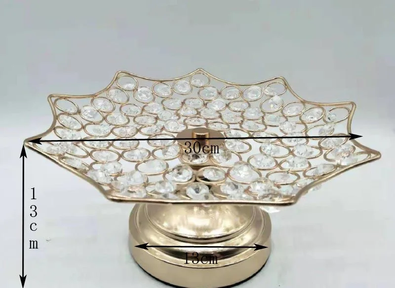 gold-30cm 3 размера, мульти-фруктовая чаша, золотой Хрустальный фруктовый поднос для свадебного стола, украшение для дома на День святого Валентина - Цвет: gold-30cm