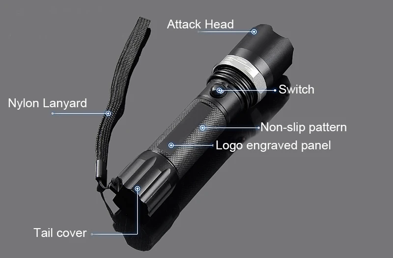 Q5 T6 Led Tactical Flashlight Zoomable Torch Camping lantern Hiking Light Lamp Lantern for 18650 or 3*AAA Battery
