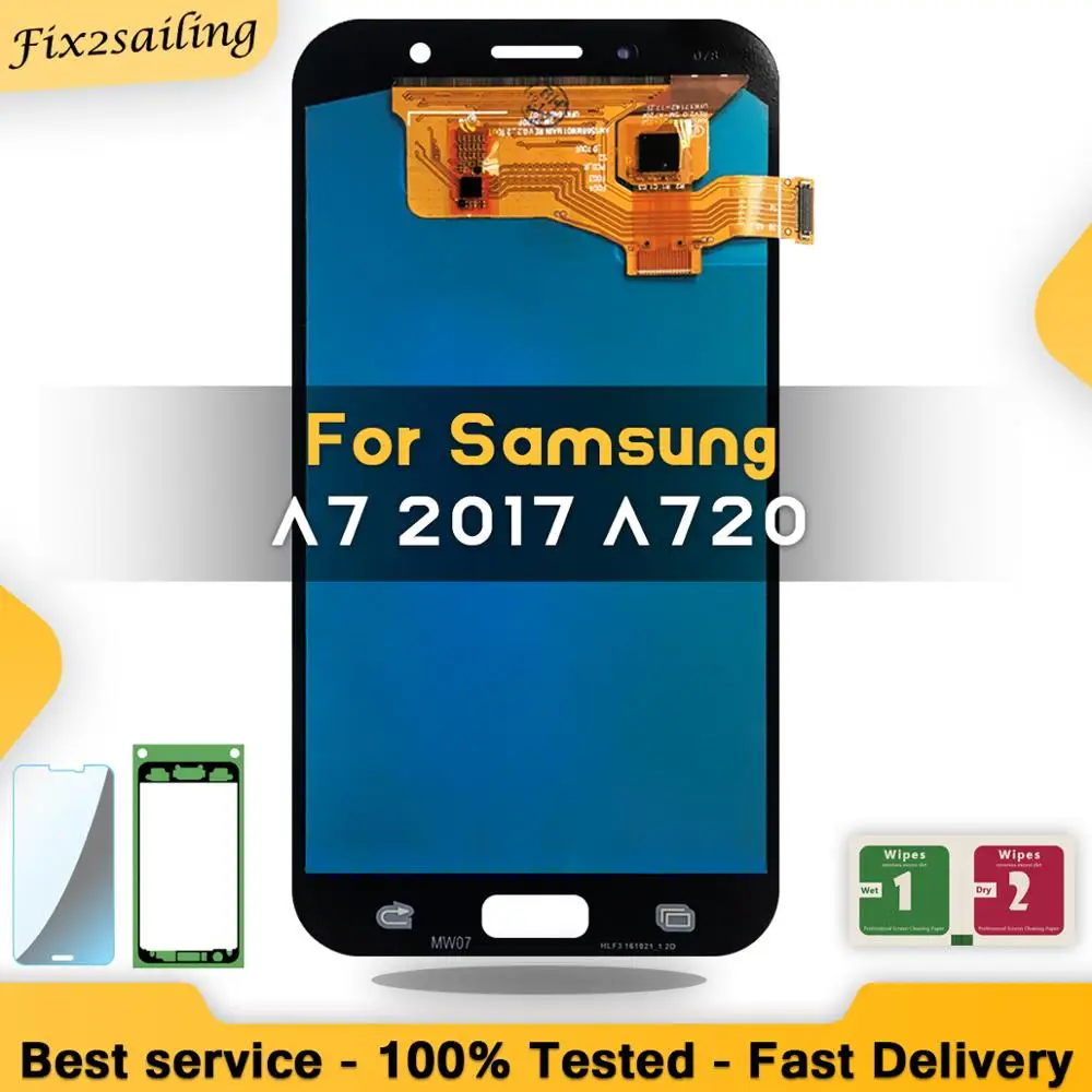 Super AMOLED ЖК дисплей для Samsung Galaxy A7 2017 A720 A720F сменный экран протестированный рабочий