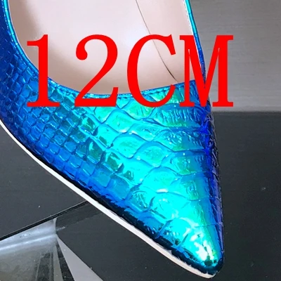 lanshe 12CM Женские модельные туфли на высоком каблуке 8, 10, 12 см с острым носком свадебные туфли-лодочки женские туфли-лодочки на высоком каблуке летние туфли из лакированной кожи - Цвет: lanshe 12CM