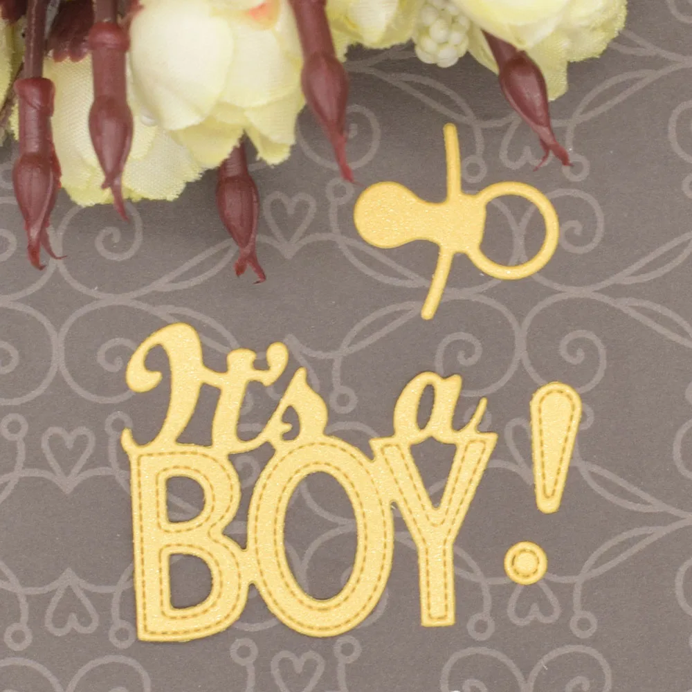 Металлические штампы с надписью It's a girl/boy слова для скрапбукинга альбома