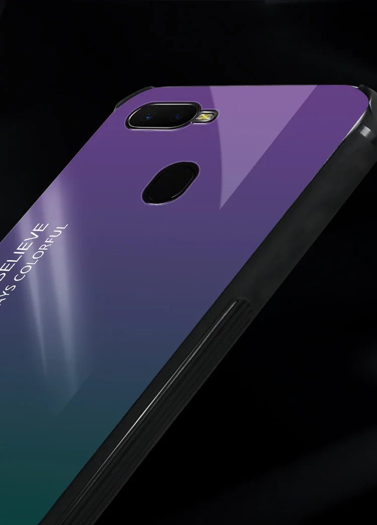 Чехол для OPPO F9 роскошный чехол из закаленного стекла силиконовая рамка жесткий Pro