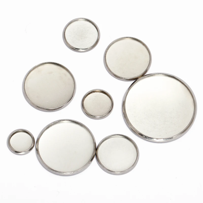 Пустая основа для кабошона из нержавеющей стали 20 шт. пустая 8/10/12/14/16/18/20/25 мм