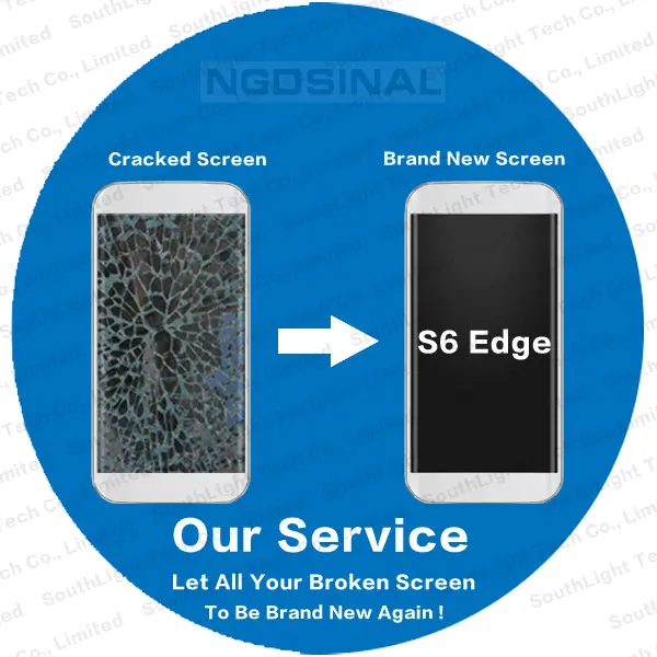 Для samsung Galaxy S6 Edge ЖК дисплей сенсорный дигитайзер сборка с рамкой G925F G925V треснутый