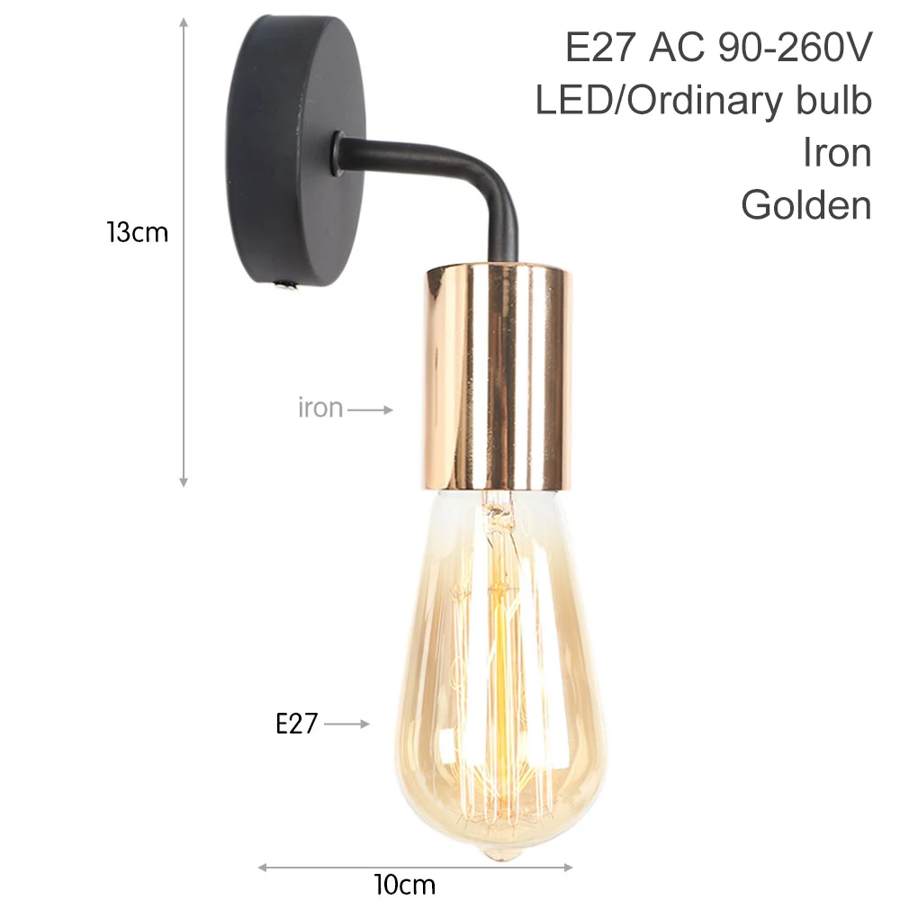 Современная железная настенная Светодиодная лампа E27 винтажный простой