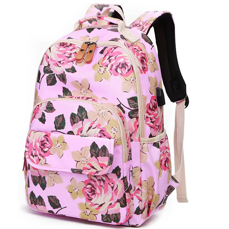 Рюкзак для девочек с цветочным принтом школьников школьные ранцы детский