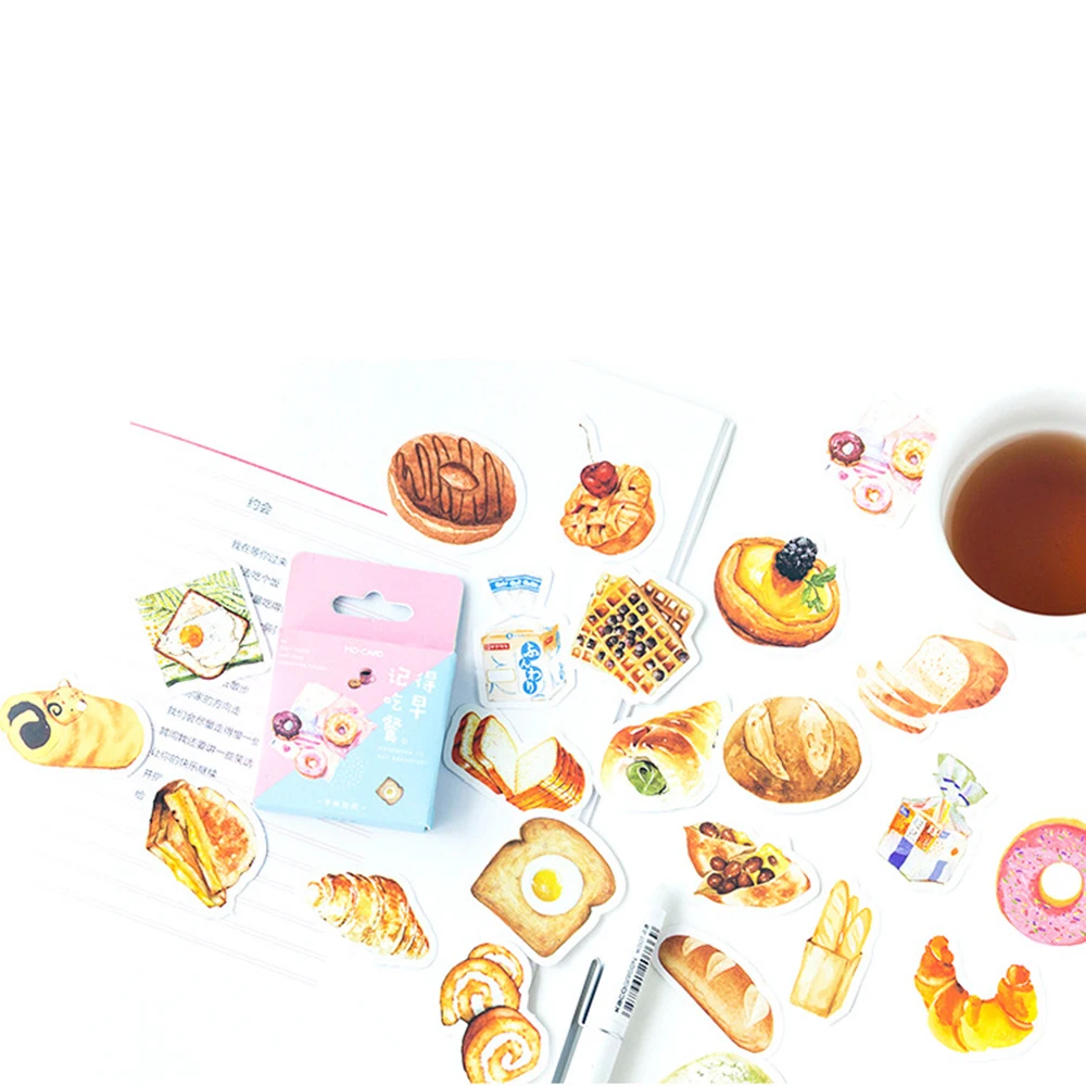 Kawaii/Набор декоративных наклеек для завтрака с надписью «Remember to eat», клеящиеся наклейки для еды, хлеба, сделай сам, украшение для альбома, дневник, наклейки для школьников