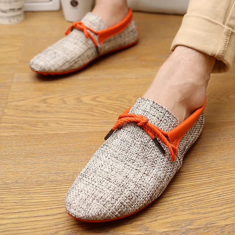 UPUPER Breathable Linen Casual Men's Loafers Shoes Summer Canvas Men Flats Leisure Fisherman Driving Cloth Wicking | Обувь