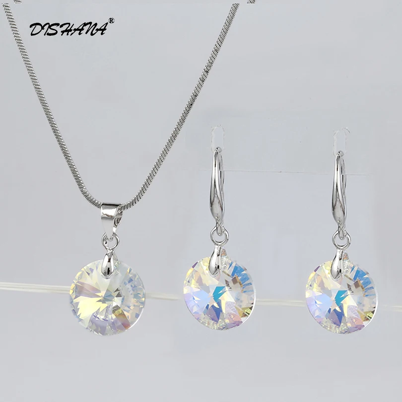 Серьги подвески и ожерелье в комплекте подарок вечерние оптовая продажа модный