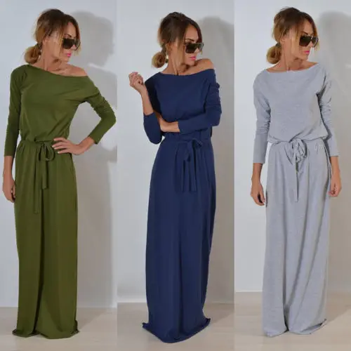 Женское платье в стиле бохо вечерние длинным рукавом и поясом|vestidos f|vestidos fashionlong