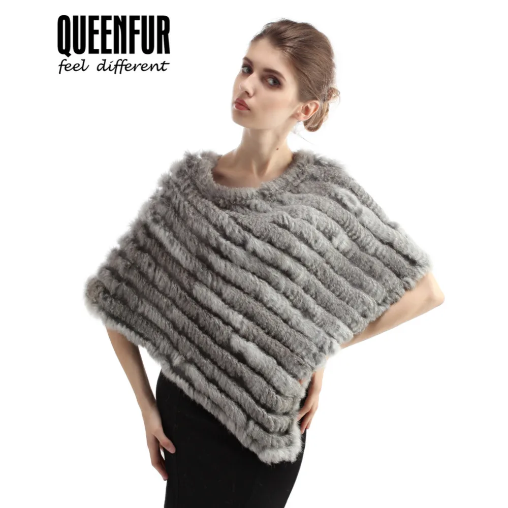 Новинка 2017 года качество пончо с натуральным кроличьим мехом Новые Настоящее