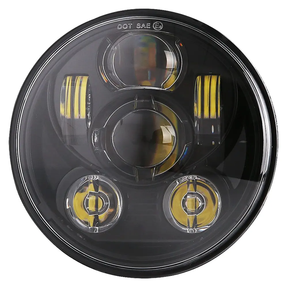 5.7&quot LED Headlight Black for Harley Motorcycle 883 Sportster Triple Low Rider Wide Glide Headlamp Projector Driving Light 1PCS |