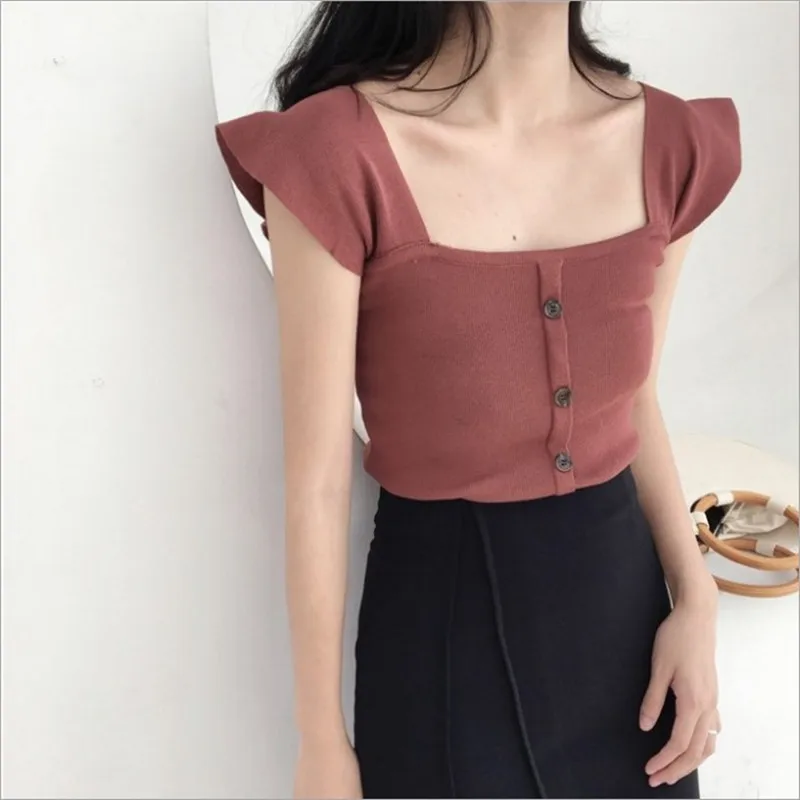 Camisoles for women V-neck knitted suspender waistcoat Colour striped sling undercoat Wearable throughout the year | Женская одежда