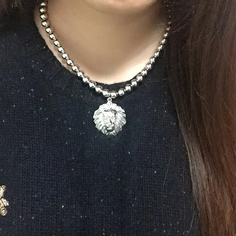 6 шт./лот модное ожерелье с коротким дизайном и головой льва|lion head necklace|designer