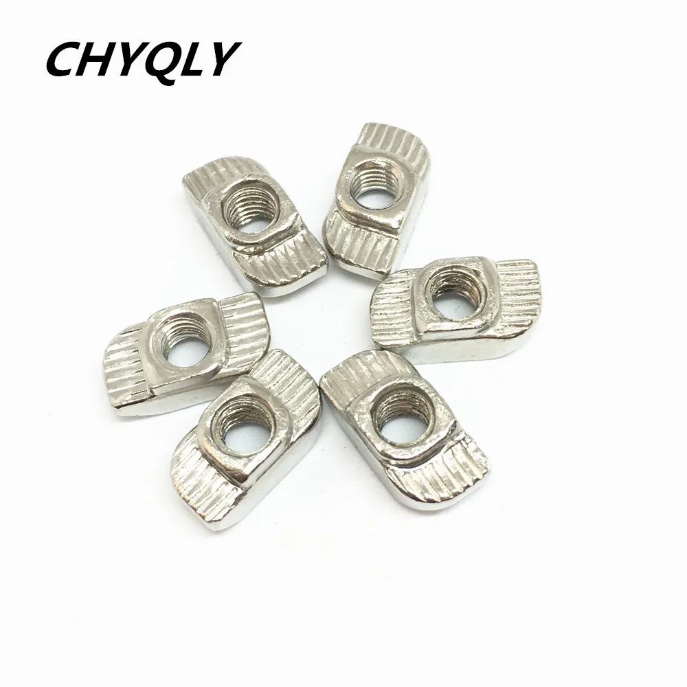 

100pcs 30-M3M4M5M6 Hammer T Nut Aluminum Connector T Fastener Sliding Nut Nickel Plated Carbon Steel for 3030 Aluminum Profile