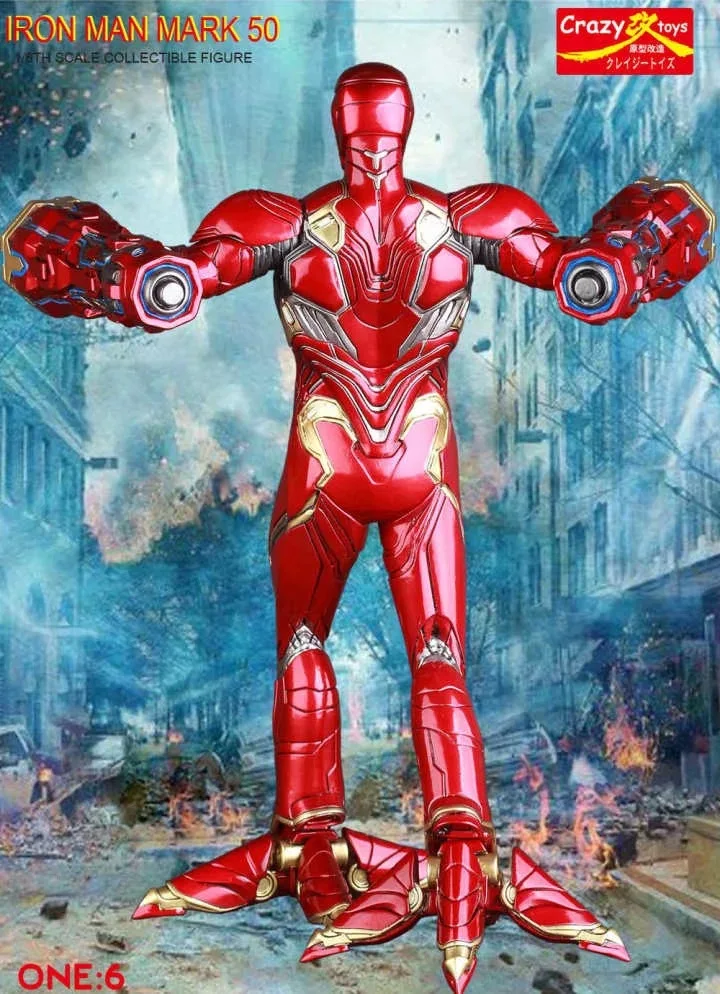 Сумасшедшие игрушки Marvel Мстители Железный человек MK50 1:6 ПВХ коллекционная фигура