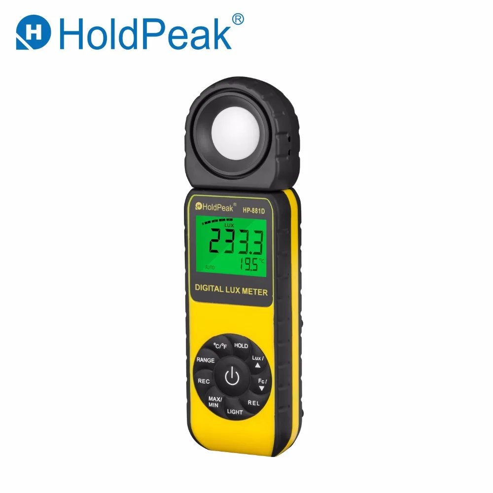 HoldPeak HP-881D Цифровые ЛЮКС Метр 4000 000 LUX/ФК выбор Высокая Точность Цифровой Люксметр