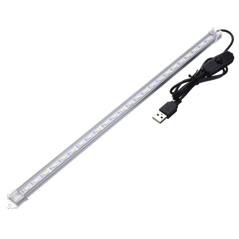 Питание от USB DC 5 в 35 см 7 Вт 24 SMD 5630 Светодиодный светильник с жесткой полосой, светильник с жесткой полосой, ламповая лампа с прозрачной крышкой