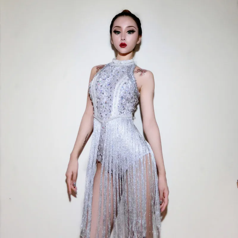 2018 женская новая Клубная одежда сексуальная шикарная со стразами для сцены