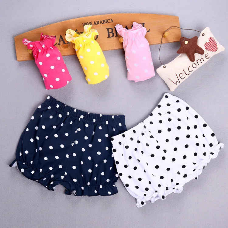 2022 Baby Girl Shorts Newborn Child Children Cotton Summer Polka Dot Casual Girls Pants Bloomers Diaper Cover Panties | Детская одежда