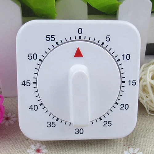 New Fashion Novelty White Square 60-Minutes Mechanical Timer Reminder Counting for Kitchen | Дом и сад