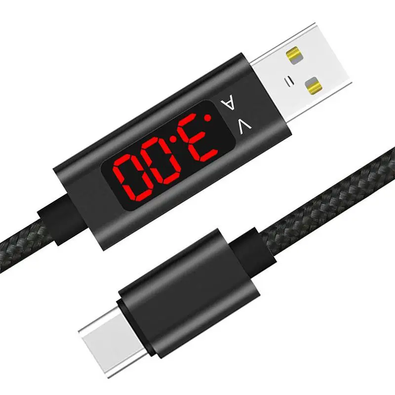 Светодиодный usb-кабель type-c для синхронизации и зарядки, Дата-кабель для телефонов samsung Andriod, 1,2 м, 3,9 фута, напряжение r30