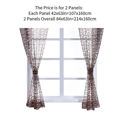 2pcs each 107x160cm NAPEARL классические цветочные шторы для кухни с кармашком, оконные балдахины и ярусы, прозрачные короткие шторы, жаккардовый тюль, эркер, вуаль - Цвет: 2pcs each 107x160cm