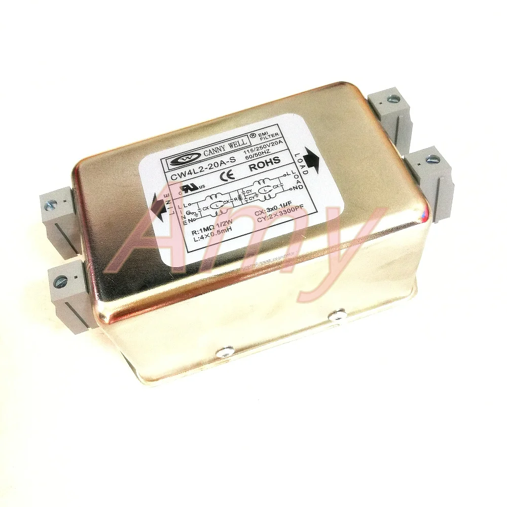 Фильтр электромагнитных помех CW4L2 20A S, двухступенчатый, переменный ток 220 В, однофазный