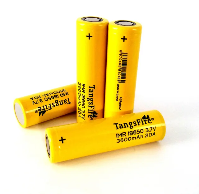 Tangsfire 4 шт. 18650 IMR Li Ion 20a 3.7В 3500 мА/ч перезаряжаемая батарея для электронных сигарет с