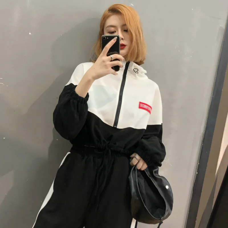 Модные женские комплекты Весна Осень Новый корейский harajuku bf кардиган пальто
