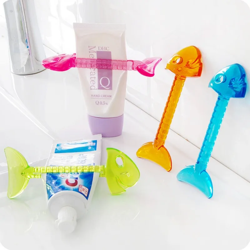 Прозрачный дозатор для зубной пасты в виде рыбьей кости|toothpaste dispenser|bathroom toolshome