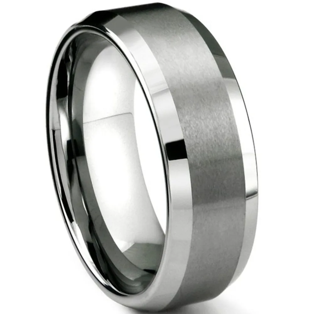 Мужское кольцо из черного вольфрама 8 мм Размер 7-15 классический браслет на