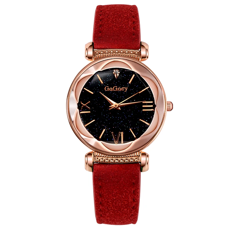 

New Fashion Gogoey Brand Leather Watches Women Ladies Dress Watch Personality Romantic Starry Sky Quartz Wristwatch reloj mujer