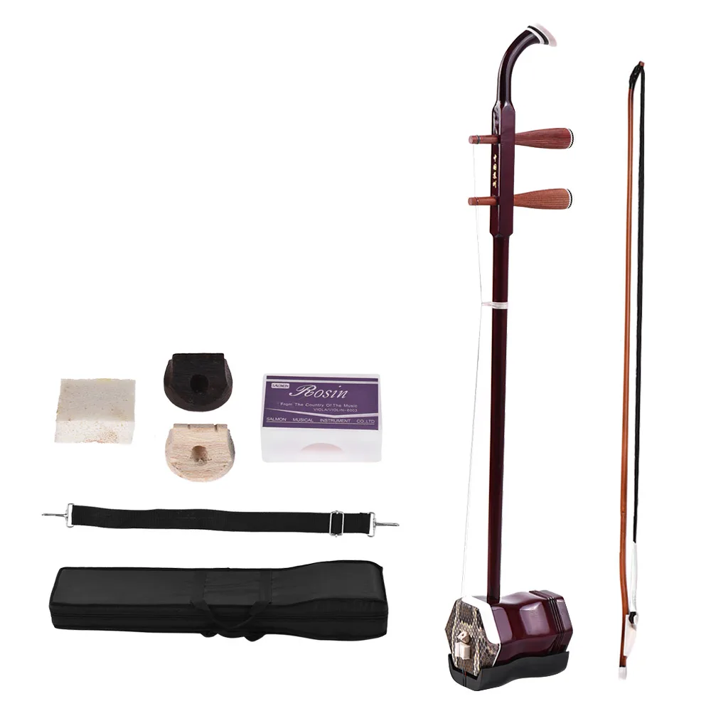Solidwood Erhu китайский 2 струнный Скрипка скрипка музыкальный инструмент Темный