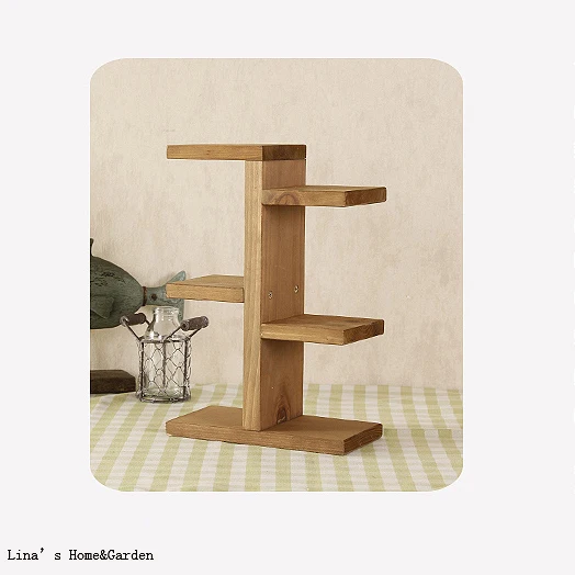 Настольная трехуровневая мини полка из массива дерева|wooden shelf|shelf standshelf wood |