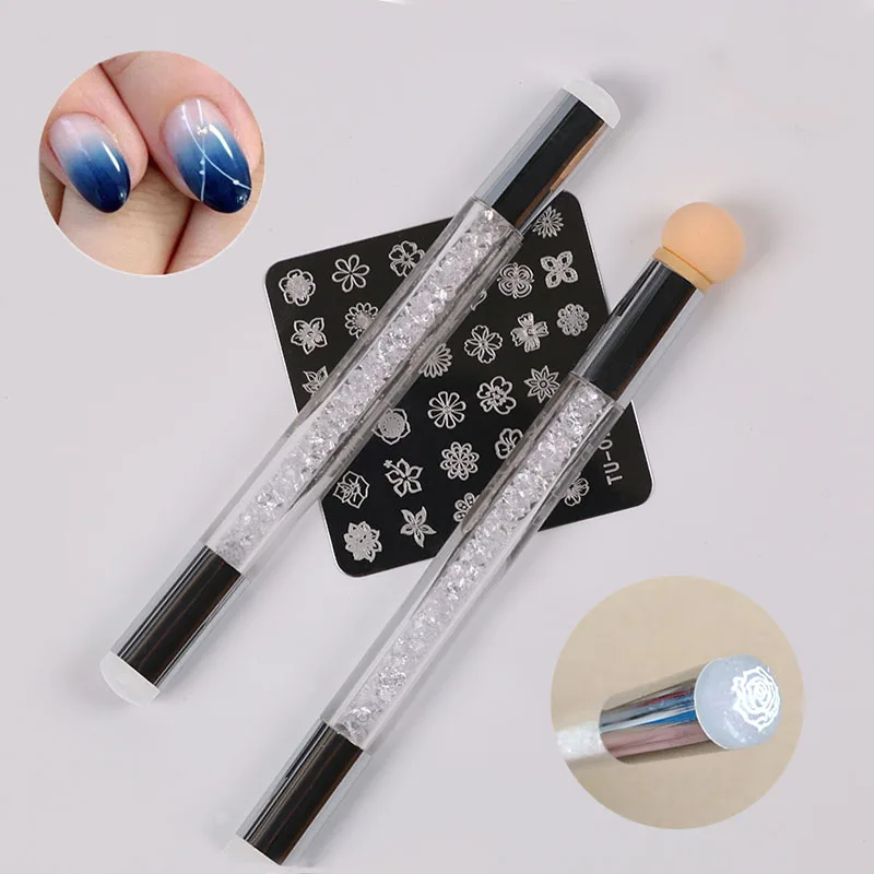 1 шт. двусторонняя Кисть для нанесения гель лака и лака|painting pen|silicone nail art toolsuv gel pen |