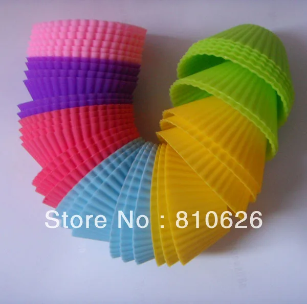 Бесплатная доставка 5 шт Мягкие силиконовые круглые чашки для тортов 7x4x3 2 см