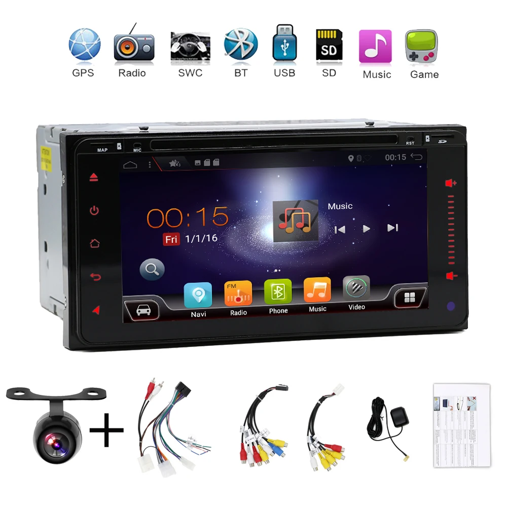 2 DIN четырехъядерный Автомобильный dvd android 10 двойной din gps навигация Wifi usb Bluetooth
