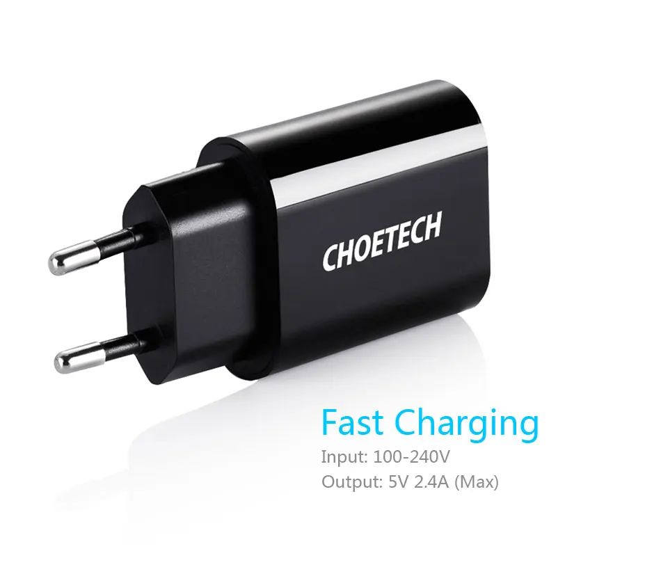 CHOETECH 12 Вт дорожное USB зарядное устройство для мобильного телефона настенное зарядное устройство адаптер для iPhone XS XR Зарядка для samsung S9 для Huawi Xiaomi Mi 8