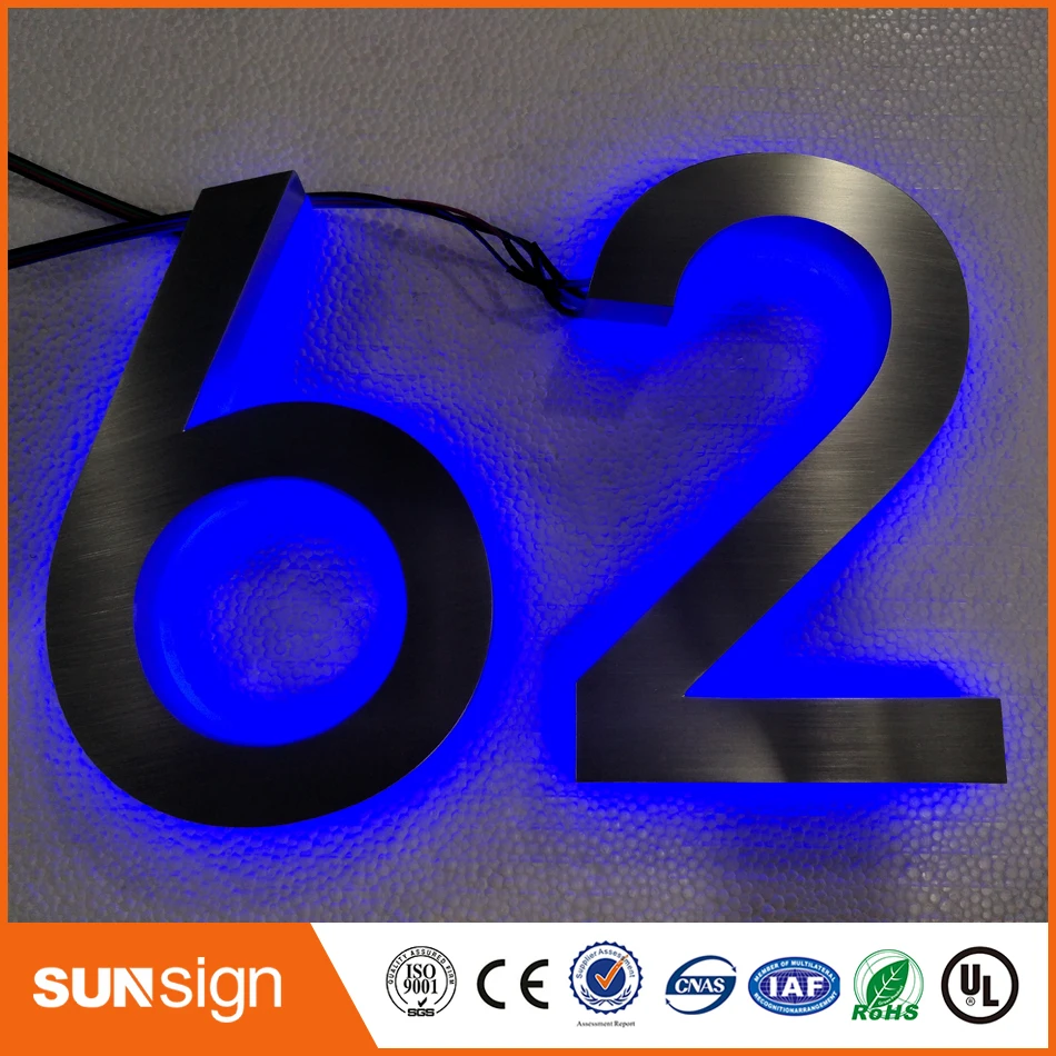 H 30cm Popular 3D stainless steel house number