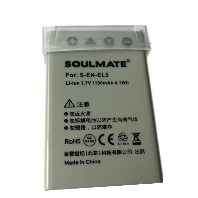 SOULMATE EN EL5 литий ионная аккумуляторная батарея ENEL5 для цифровой камеры Nikon Coolpix P4 P80