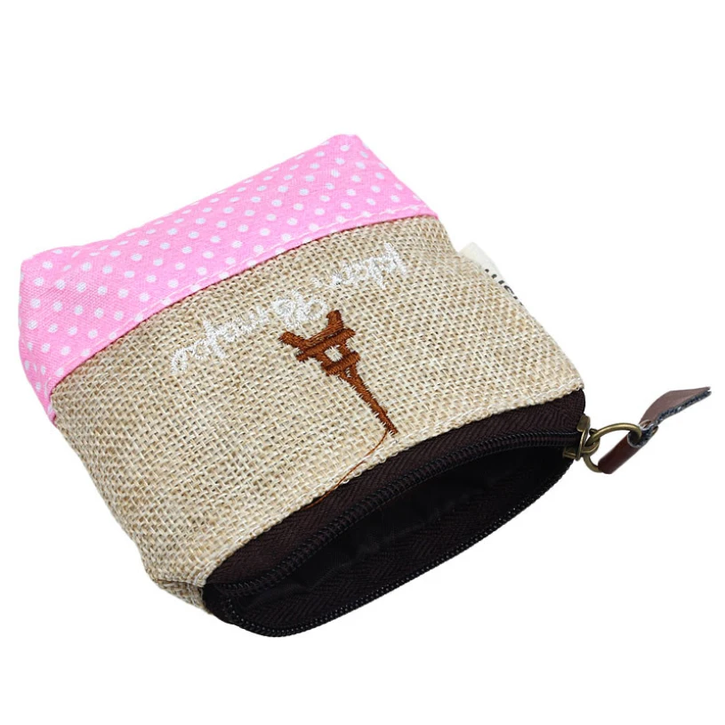 Новый бренд 2017 Модный маленький холщовый кошелек с принтом для девочек кошельки