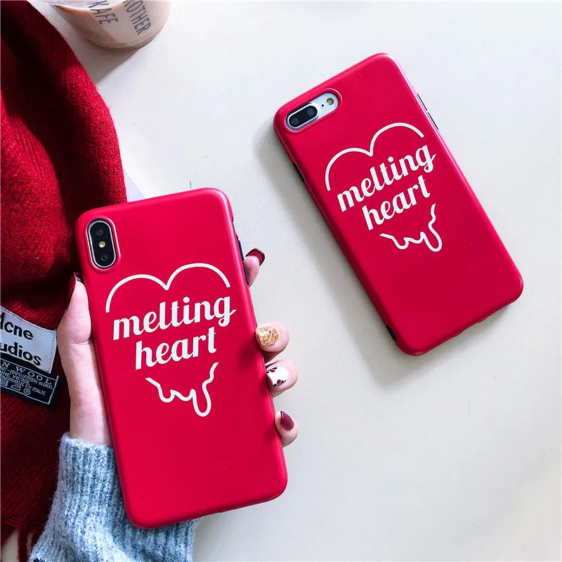 Fashion Phone Case For iphone 6 7 6s XS Max XR X 8 Plus Cover Soft TPU Melling Heart Love Fundas |