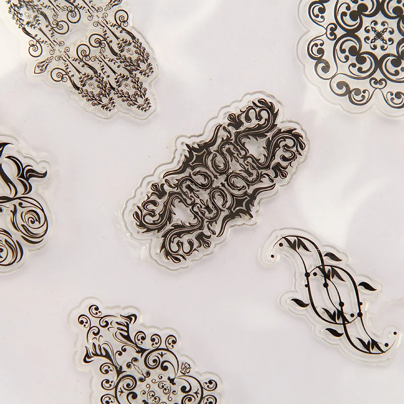 Винтажный прозрачный силиконовый штамп с растениями и цветами для скрапбукинга