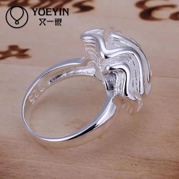 Кольца в форме цветка обручальные кольца с серебряным покрытием для женщин