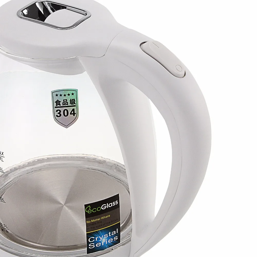 Синий светодио дный светодиодный боросиликатное стекло электрический чайник с