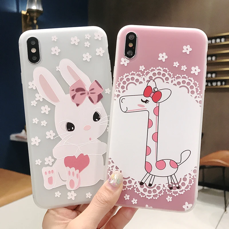 Милый чехол для телефона с рисунком в виде животного iPhone XS Max XR X 5S SE 6 6s 7 8 Plus мягкая