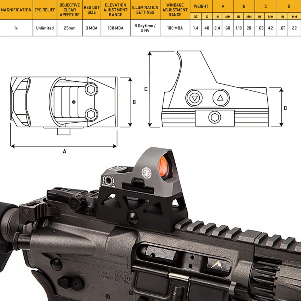 AIMTIS ROMEO3 1x25 мини рефлекторный прицел 3 MOA Dot Scope Picatinny QD Крепление тактический