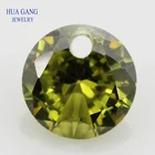 Круглый бриллиантовый перидот с одним отверстием AAAAA, кубический цирконий для изготовления ювелирных изделий 3-16 мм, высокое качество